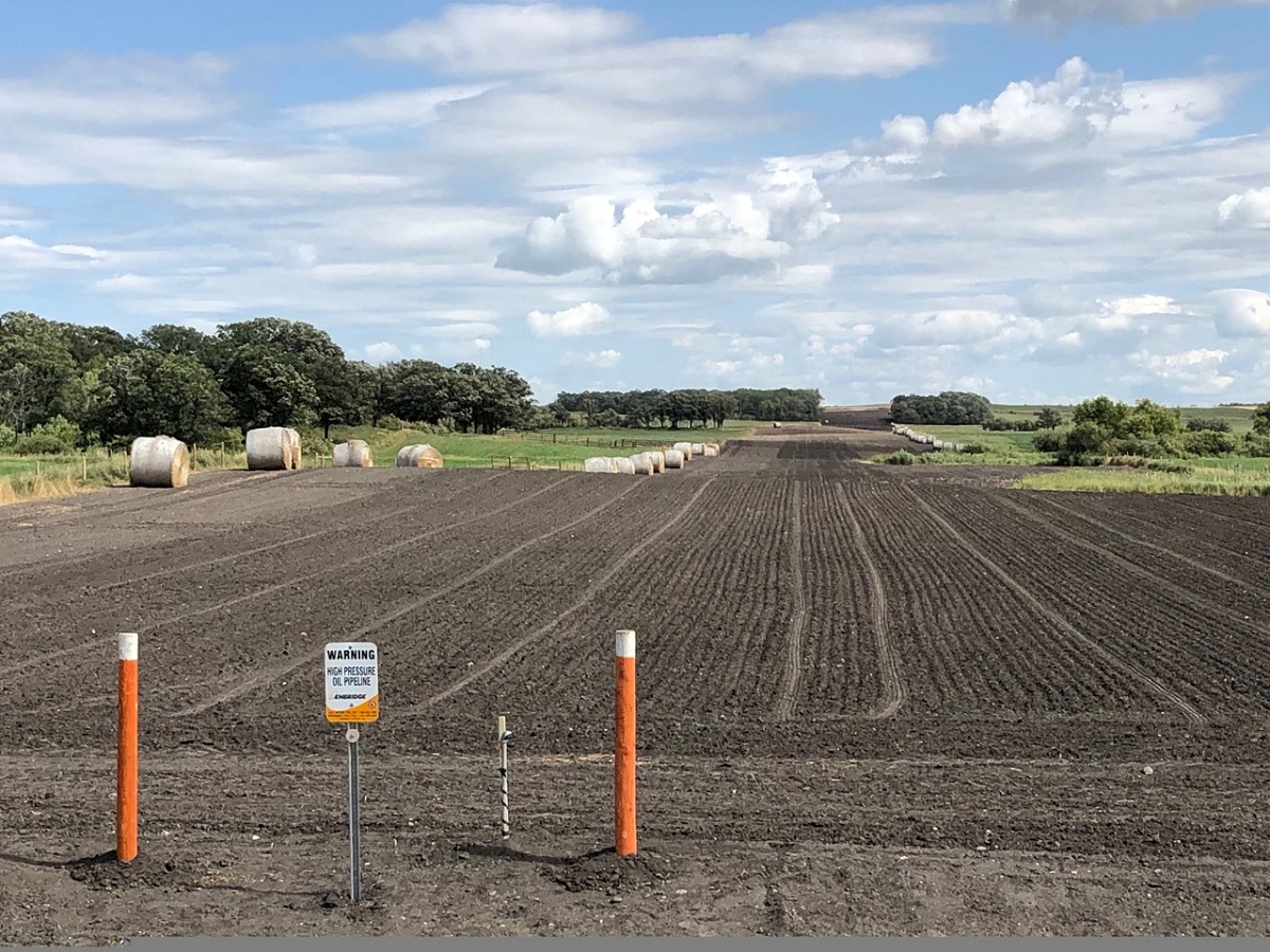 Pipeline ROW prepared for straw